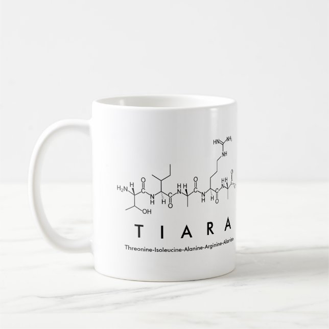 Tiara peptide name mug (Left)