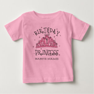 Tiara Princess 1st Birthday Custom Baby T-Shirt