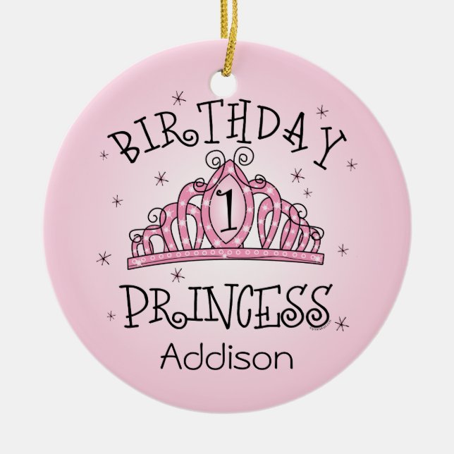 Tiara Princess 1st Birthday Keepsake Ornament (Front)