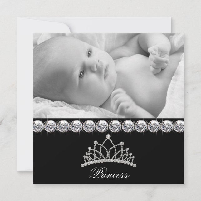 Tiara Princess Baby Birth Announcements (Front)