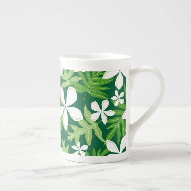 TIARE (GREEN) BONE CHINA MUG (Right)