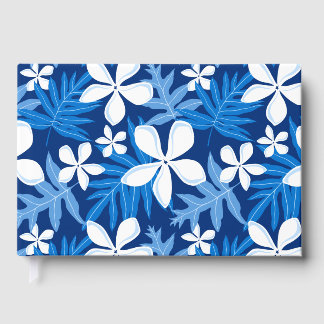 TIARE PATTERN IN BLUE GUEST BOOK