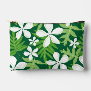 TIARE PATTERN IN GREEN ACCESSORY POUCH