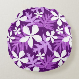 TIARE PATTERN IN PURPLE ROUND CUSHION