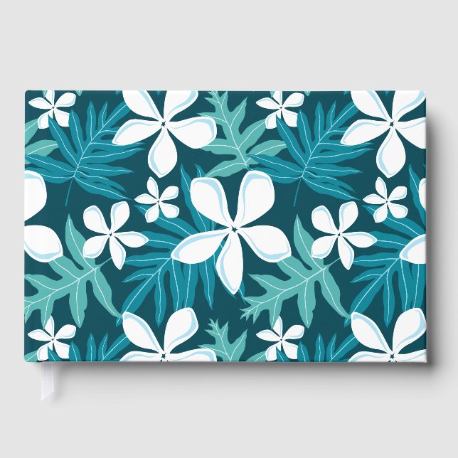 TIARE PATTERN IN TEAL GUEST BOOK (Front)