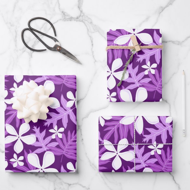 TIARE (PURPLE) WRAPPING PAPER SHEET (Front)