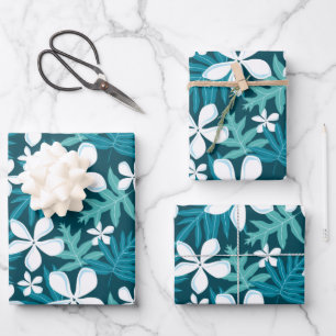TIARE (TEAL) WRAPPING PAPER SHEETS