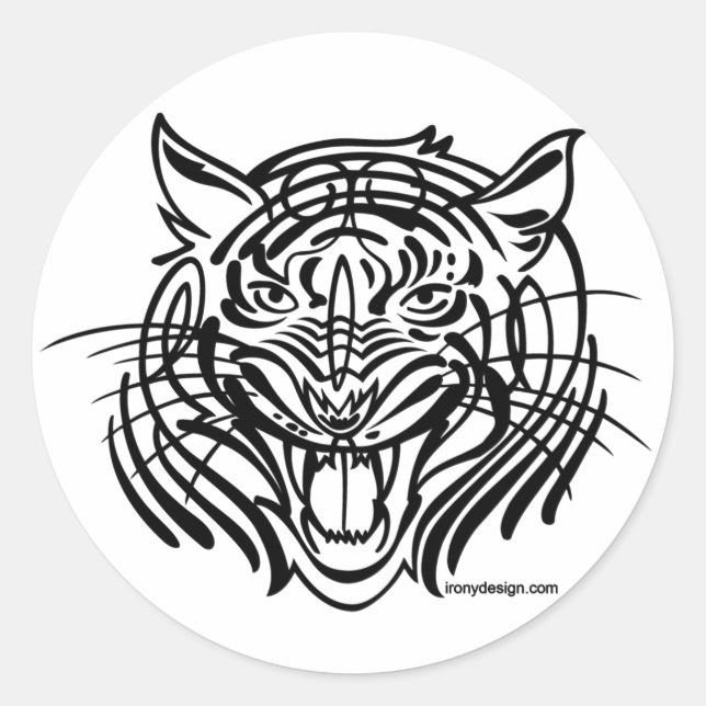 Tibal Tiger Classic Round Sticker (Front)