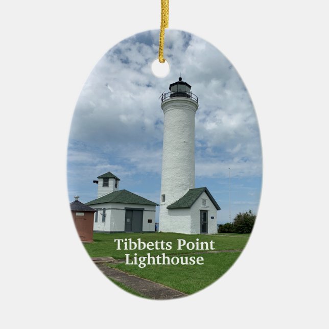 Tibbetts Point Lighthouse Ceramic Tree Decoration (Front)