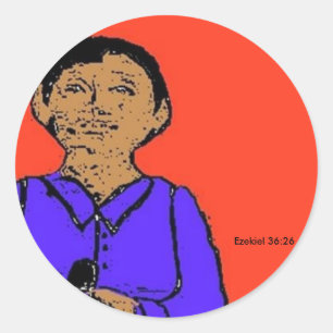 Tibbs Omalay ORANGE  Ezekiel 36:26 Classic Round Sticker
