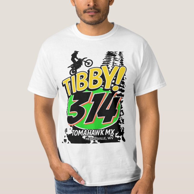 Tibby 314 Motocross MX Dirt Bike Racing Number T-Shirt (Front)