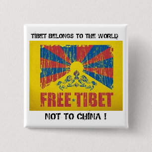 TIBET BELONGS TO THE WORLD Button
