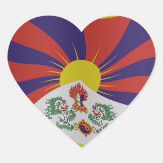 Tibet flag heart sticker