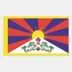 Tibet flag - Snow Lion Flag Rectangular Sticker
