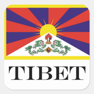 Tibet flag - Snow Lion Flag Square Sticker