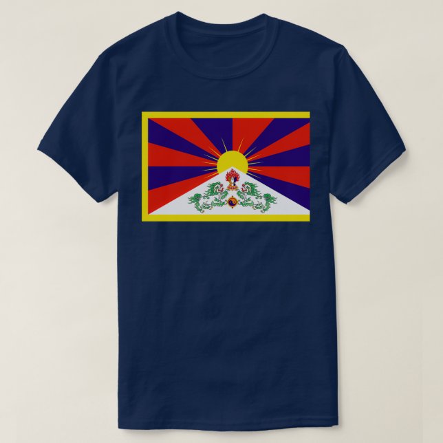 Tibet Flag Tibetan Free Tibet Himalaya Buddhism T-Shirt (Design Front)