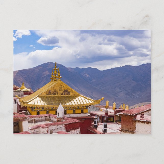 Tibet - Ganden Buddhist Monastery Postcard (Front)