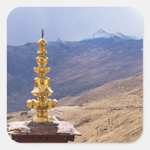 Tibet - Ganden Buddhist Monastery Square Sticker