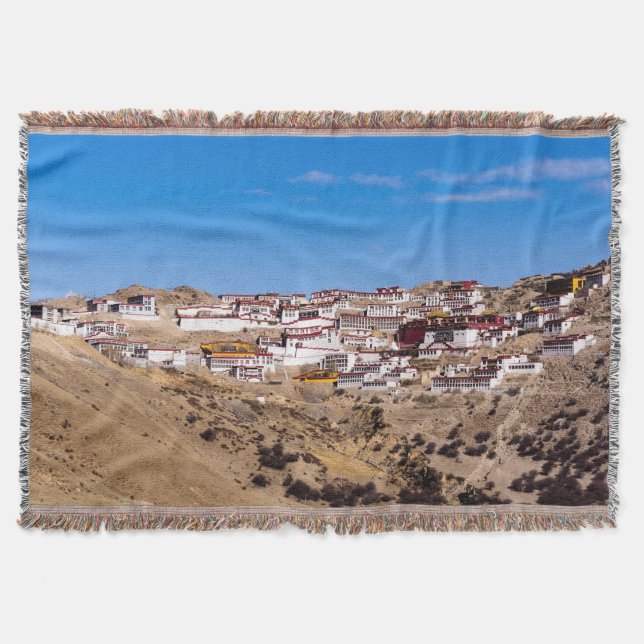 Tibet - Ganden Buddhist Monastery Throw Blanket (Front)