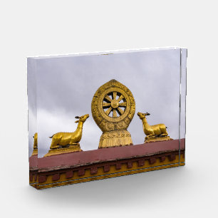 Tibet, Lhasa - Dharma wheel in Jokhang temple Photo Block