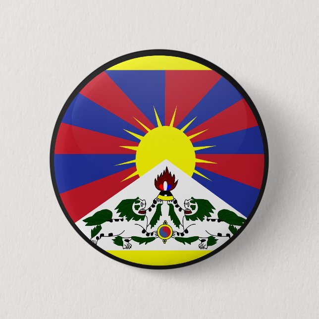 Tibet quality Flag Circle 6 Cm Round Badge (Front)