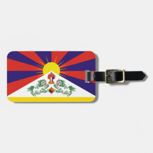 Tibet & Snow Lions, Flag - Himalayas Luggage Tag
