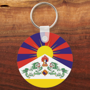Tibet & Snow Lions flag - The Himalayas Key Ring