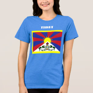 TIBET Special Customisable Blue Tourist Tri-Blend Shirt