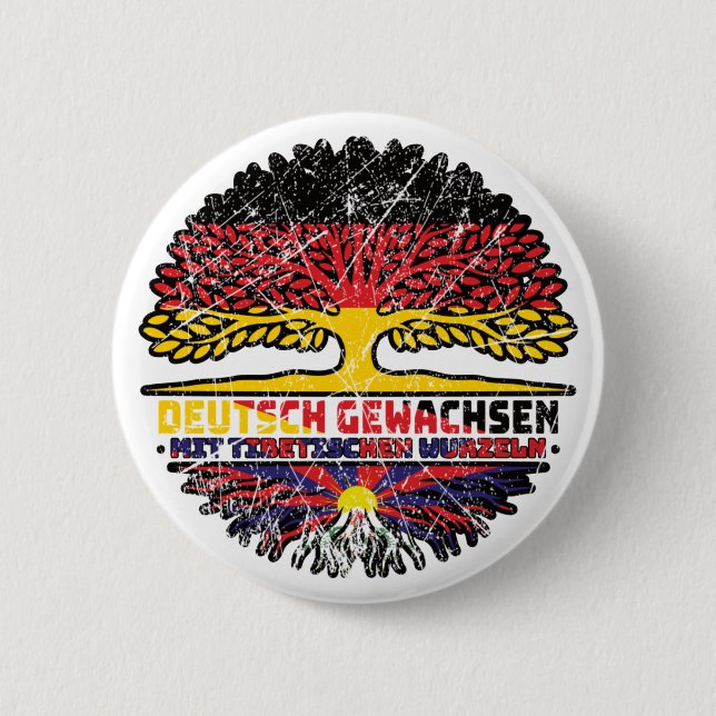 Tibet Tibetan Deutsch Deutschland Baum Wurzel 6 Cm Round Badge (Front)