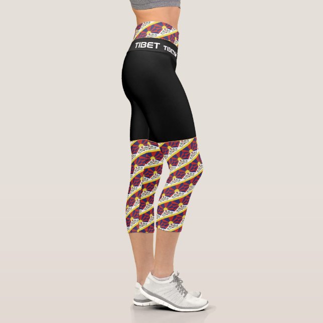 Tibet & Tibetan Flag fashion, Fitness, Sports Capri Leggings (Right)