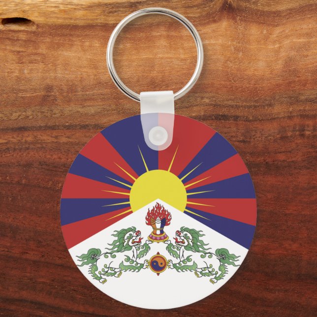 Tibet & Tibetan Flag fashion, travel / Himalayas Key Ring (Front)