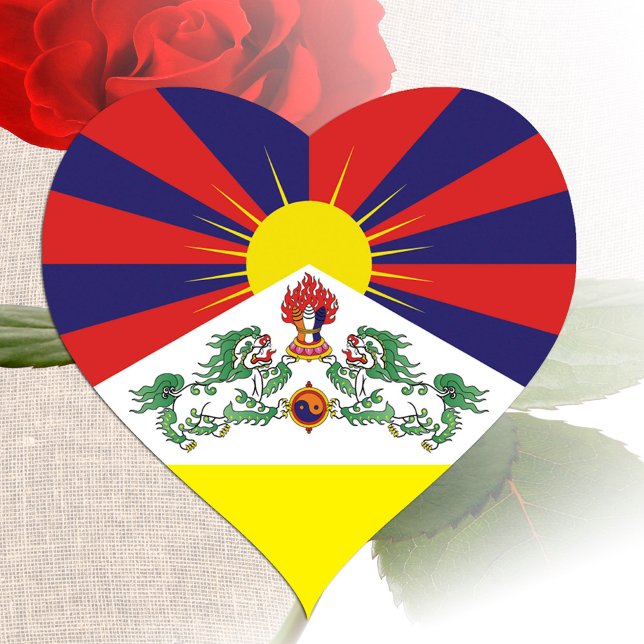 Tibet & Tibetan Flag travel heart / Himalayas Heart Sticker (Creator Uploaded)
