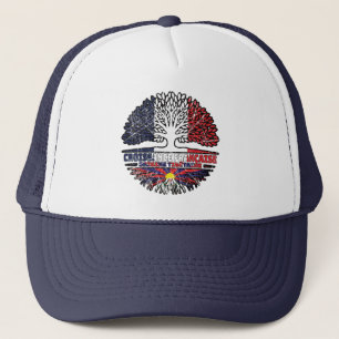 Tibet Tibetan  French France Tree Roots Flag Trucker Hat