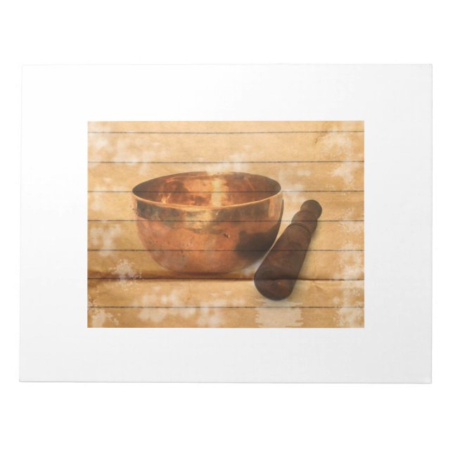 Tibetan bowl, singing bowl notepad (Front)