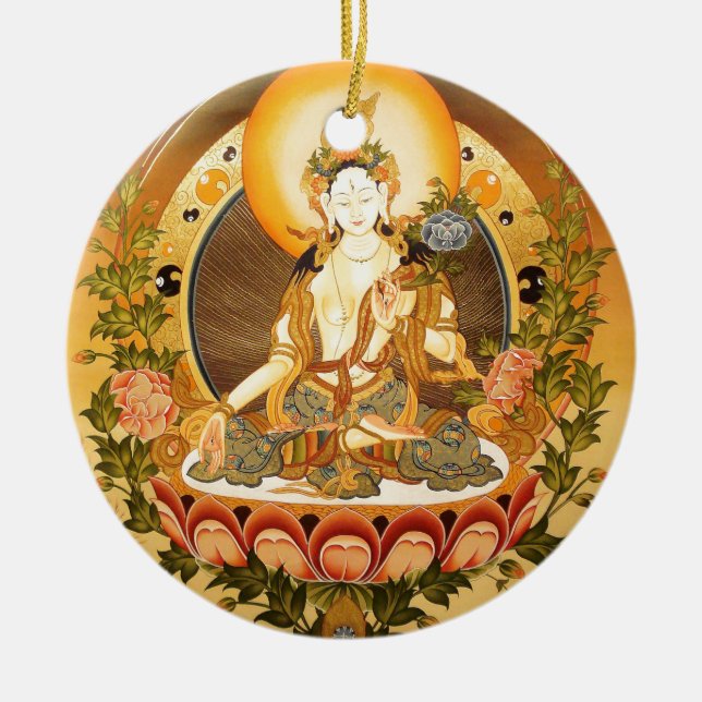 Tibetan Buddhist Art Ceramic Tree Decoration (Front)
