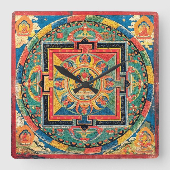 Tibetan Buddhist Mandala Clock (Front)