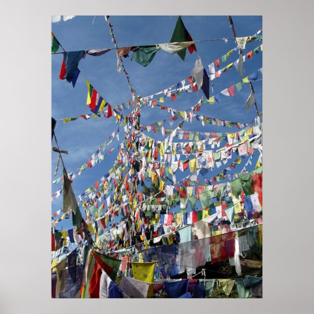 Tibetan Buddhist Prayer Flags Photo Poster (Front)