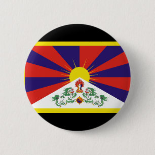 Tibetan Flag 6 Cm Round Badge