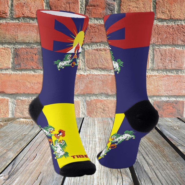 Tibetan Flag Patriotic, Sustainable Tibet Premium Socks (Creator Uploaded)