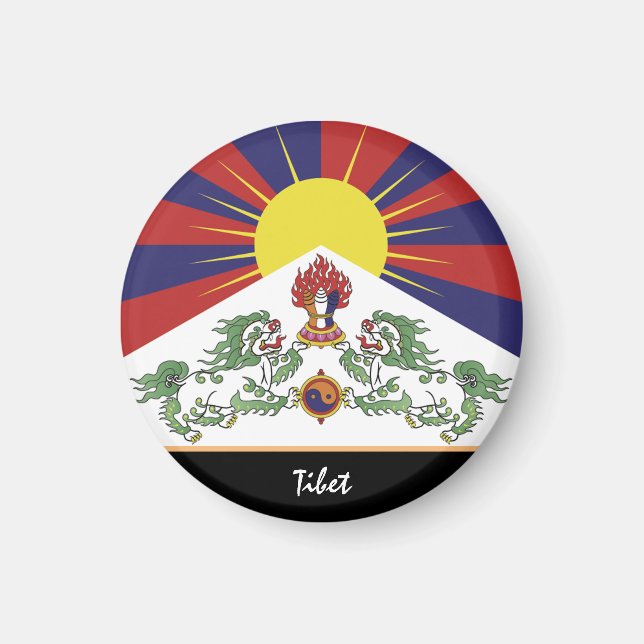 Tibetan flag & Tibet - travel Himalayas / Lhasa Magnet (Front)