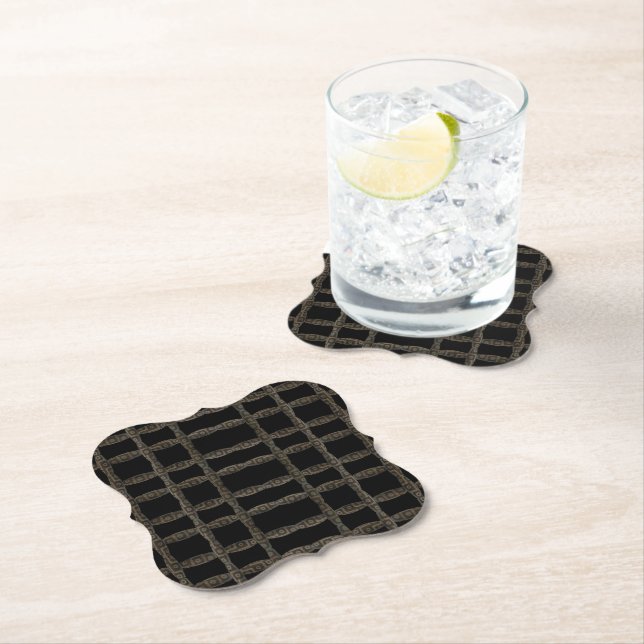 Tibetan Himalayan Many Eyes Etched Prayer Beads  Paper Coaster (Insitu)