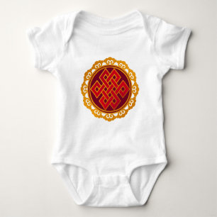 Tibetan Karma Buddhism Eternal Knot Baby Bodysuit