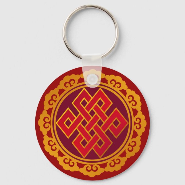 Tibetan Karma Buddhism Eternal Knot Key Ring (Front)