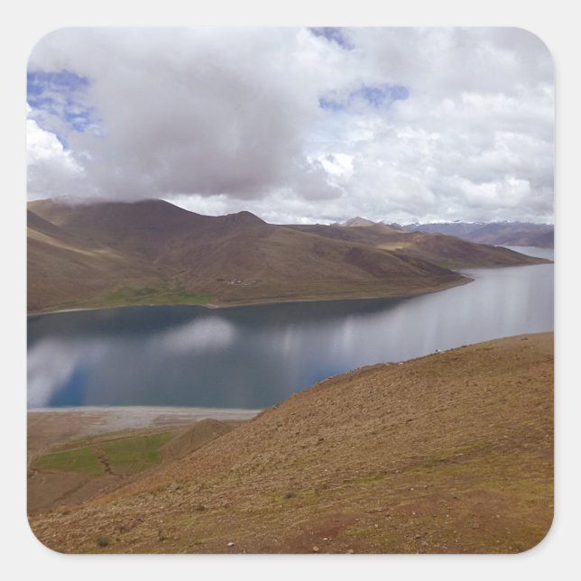 Tibetan Lake Square Sticker (Front)