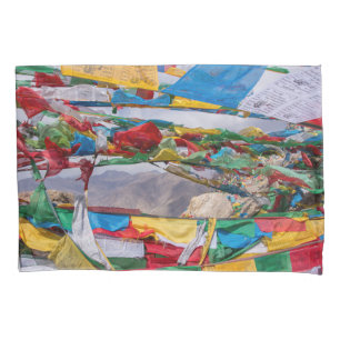Tibetan landscape with prayer flags - Himalaya Pillowcase