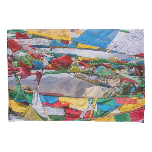 Tibetan landscape with prayer flags - Himalaya Pillowcase (Front)