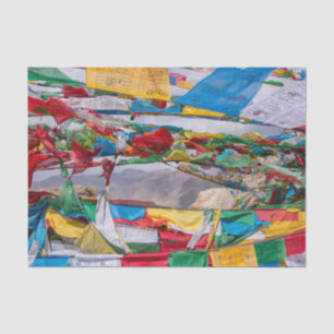 Tibetan landscape with prayer flags - Himalaya Tissue Paper