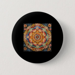 Tibetan Mandala Sacred Geometry  6 Cm Round Badge