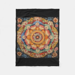 Tibetan Mandala Sacred Geometry  Fleece Blanket