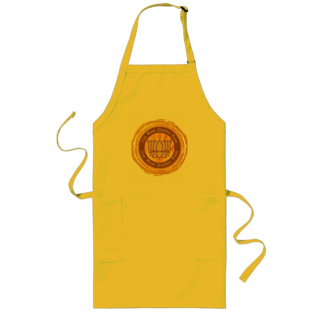 Tibetan Mantra Lotus Flower Long Apron (Front)
